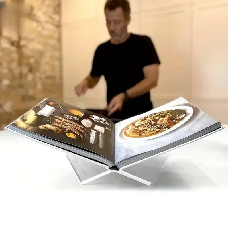 2pcs Thickened 5MM Acrylic Bookshelf Transparent Easy Read/View Suitable for Open & Closed Books Home Decor Organization