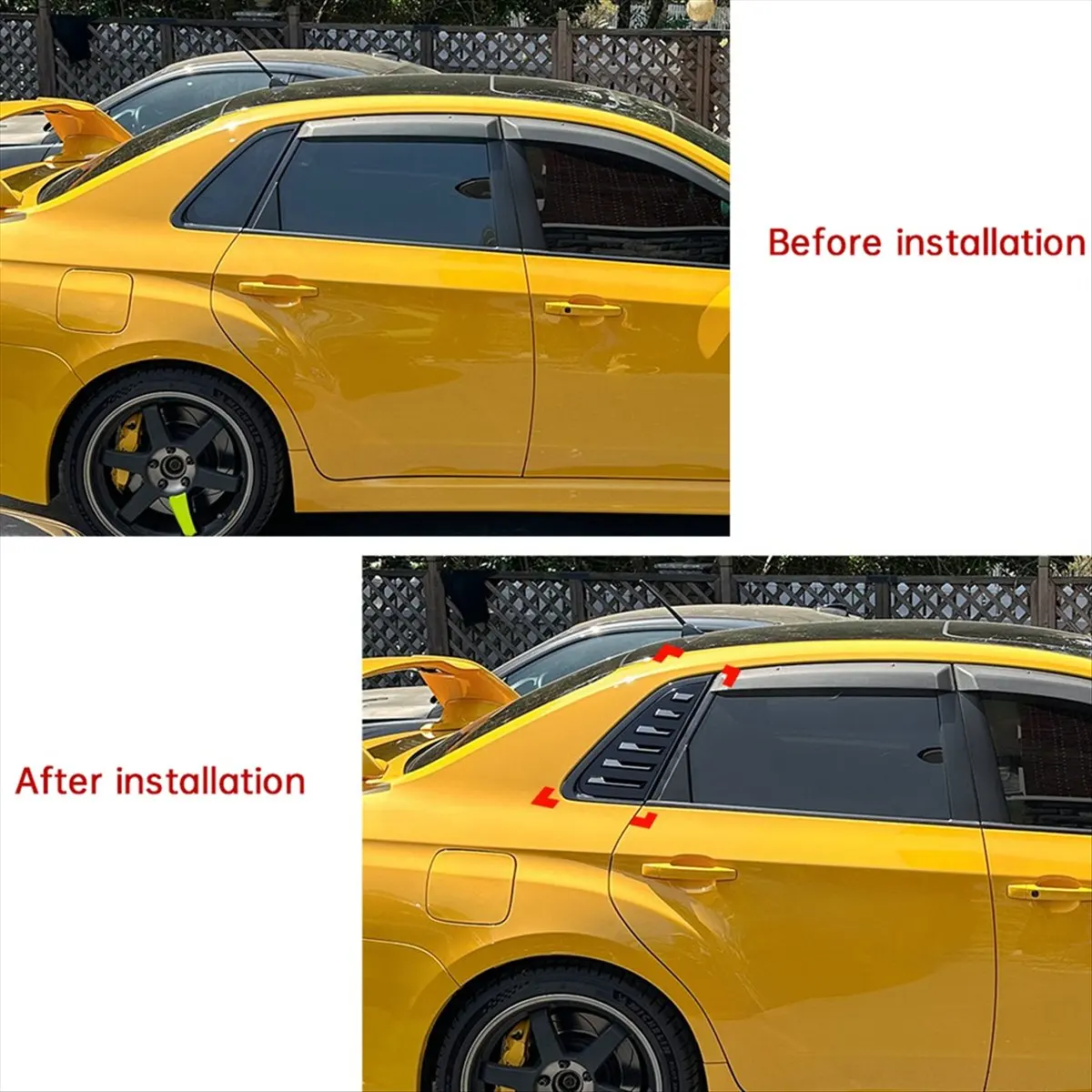Super Sale Car Rear Triangular Window Louvers Shutters Blinds Cover Trim for Subaru Impreza WRX STI 2011-2014 Carbon Fiber
