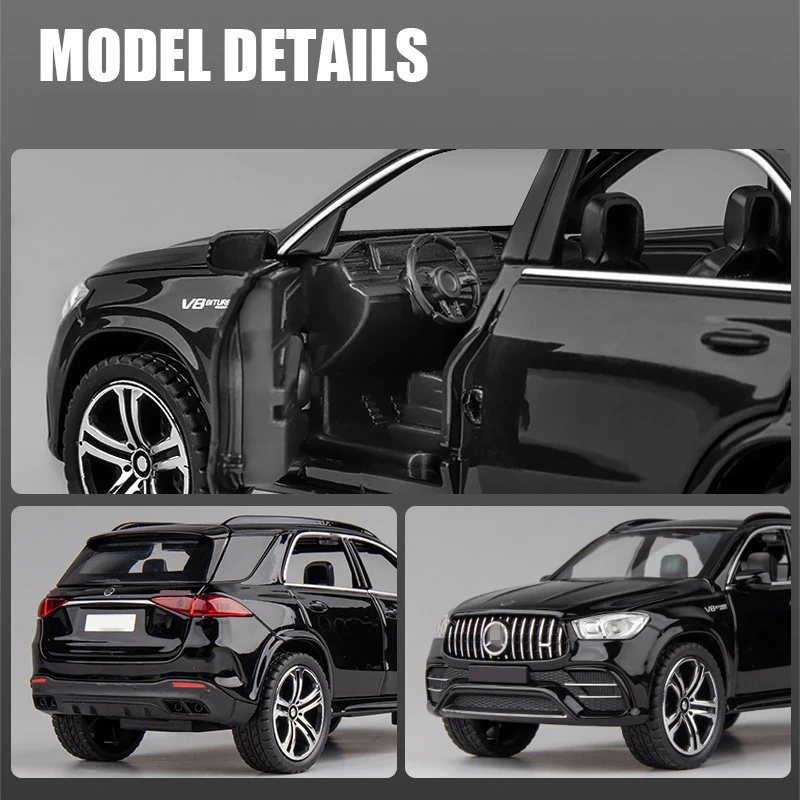 1:32 GLE 63S SUV Alloy Car Model Diecasts & Toy Vehicles Metal Car Model Simulation Sound Light Collection Kids Toy Gift