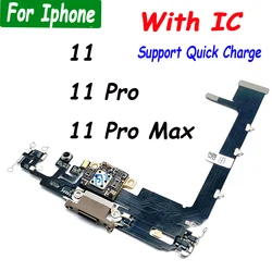 Dock usb de carregamento rápido para iphone 11 pro max e 11 pro, com cabo flexível para microfone e microfone