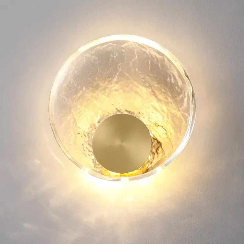 

Nordic Crystal Wall Light Round Lampshade Designer Gold Chrome Bedroom Kitchen Bar Minimalist Home Decor Luxury Bedside Lamp