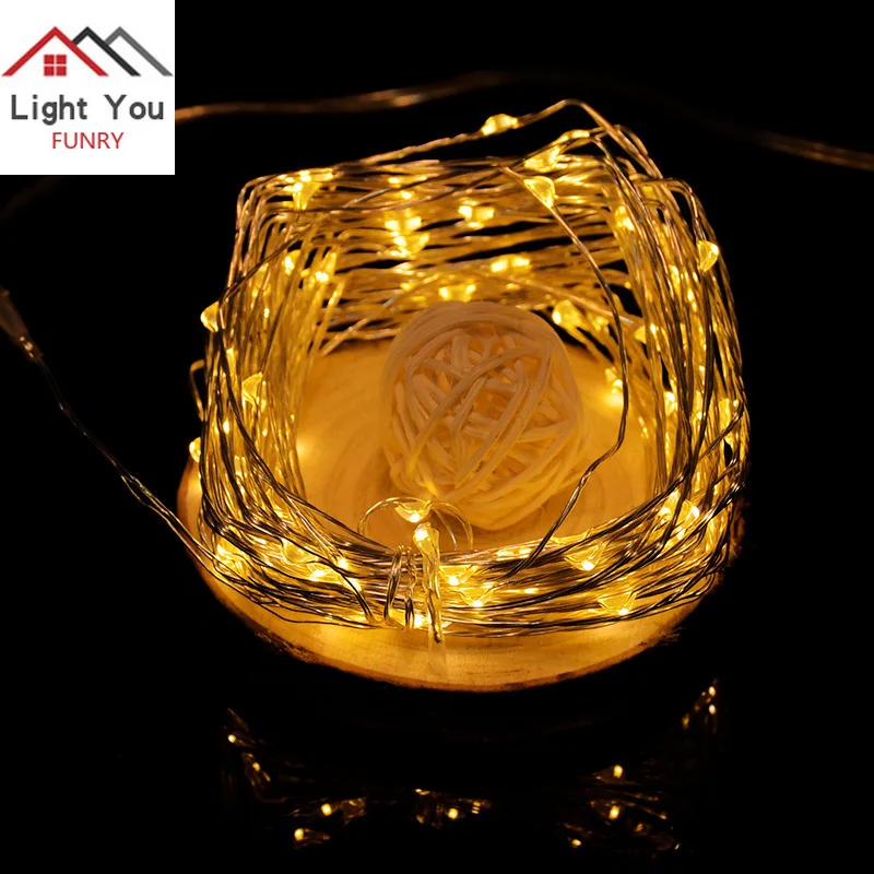Christmas Light String 8 Function 100led Battery Box High-grade Copper Lights Home Decoration Light Strings