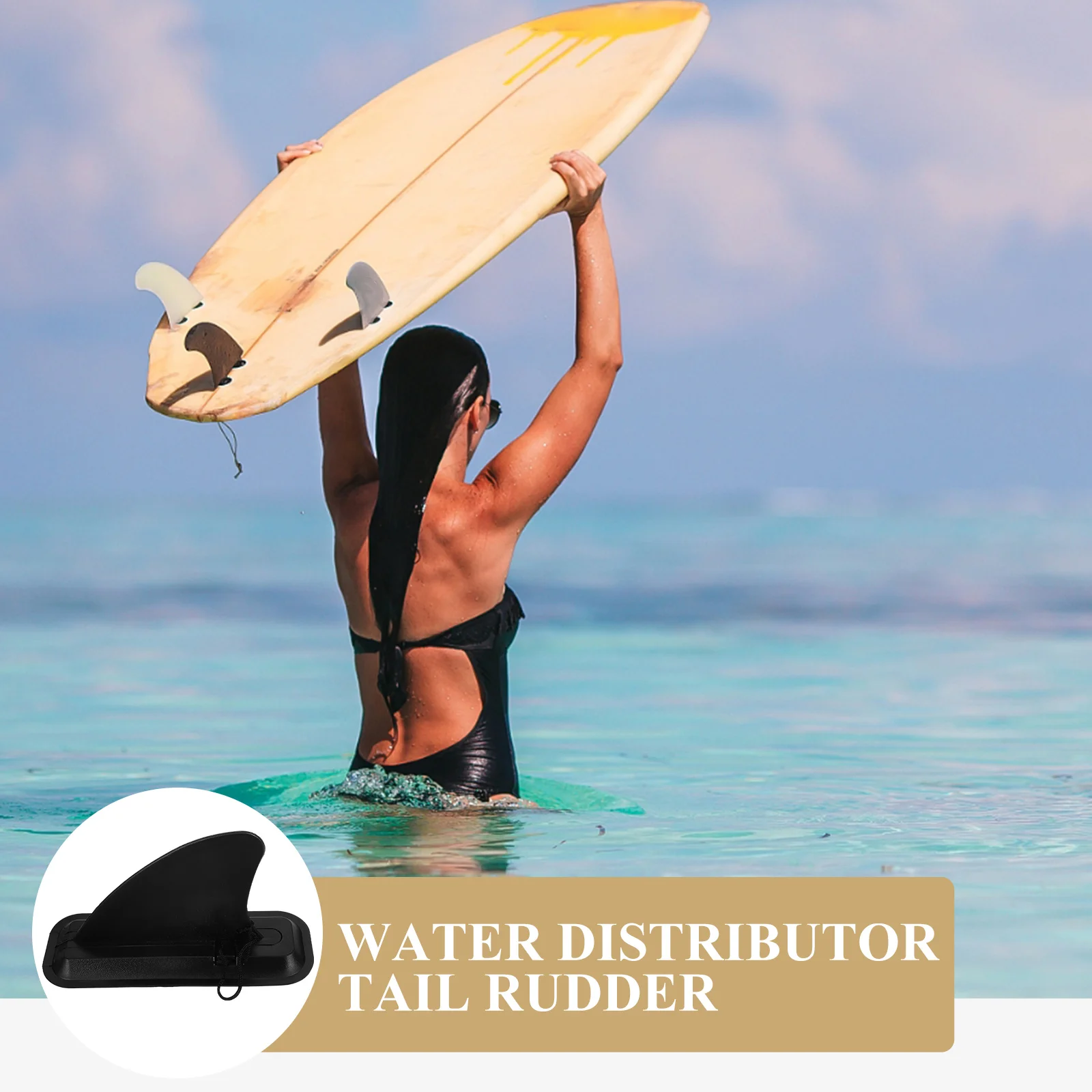 

1 set Sliding Surfboard Fin Durable Black Plastic Paddleboard Stabilizer Detachable Water Separator for SUP Kayak Skeg