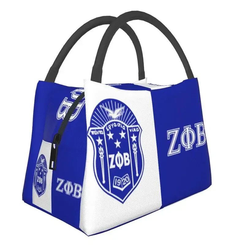 Zeta Phi Beta Logo Insulated Lunch Bag for Camping Travel Leakproof Cooler Thermal Lunch Box Women Thermal Bags