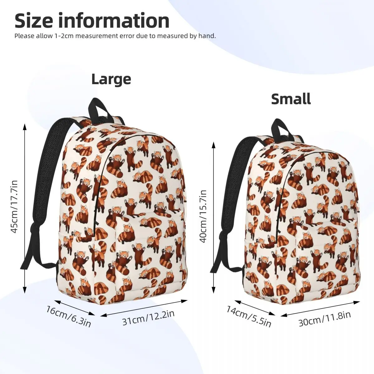 Mochila con patrón de Panda Rojo para estudiantes universitarios, bolsa de libros encantadora y divertida, ligera para adolescentes