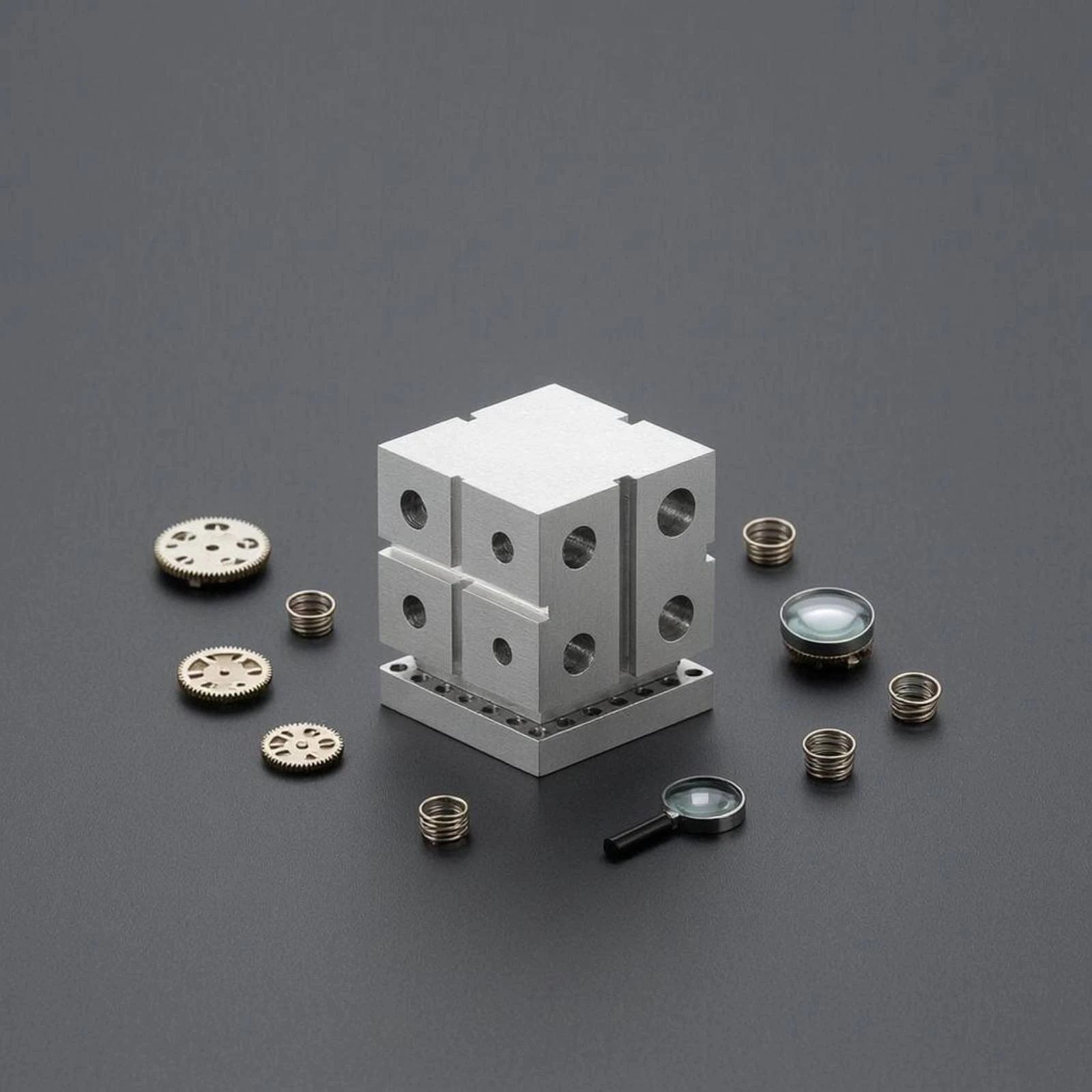 Watch Pin Remover Holder Slotted Design Watch Band Holder Block Square Metal Anvil Block for Jewelry Making