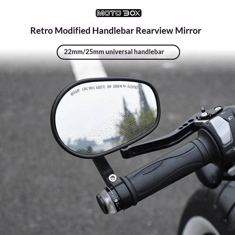 【Premium】For Retro motorcycle rearview mirror modification, wide field ultra-wide-angle Niu electric scooter handlebar and handl