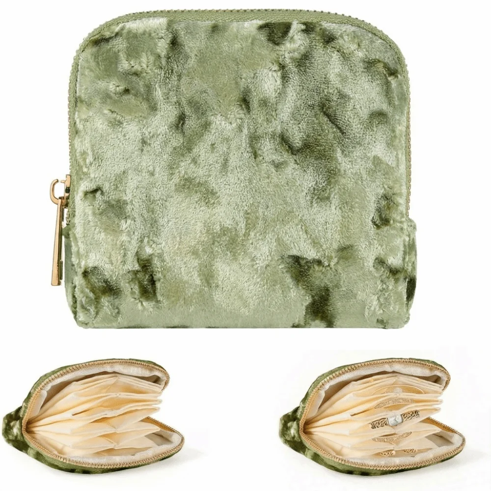 

Luxury Anti-Scratch Travel Jewelry Case Velvet Portable Jewelry Organizer Small Soft Necklace Earrings Pouch Gift