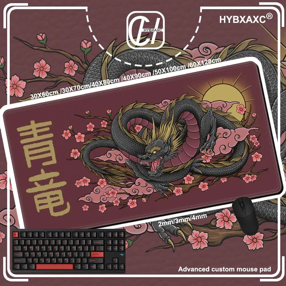 Dragon Mouse Pad Black and White Deskmat Playmat Laptop Japan Anime Gaming Keyboard Rubber Pad Pad on The Table Mouse Mat Pc Rug
