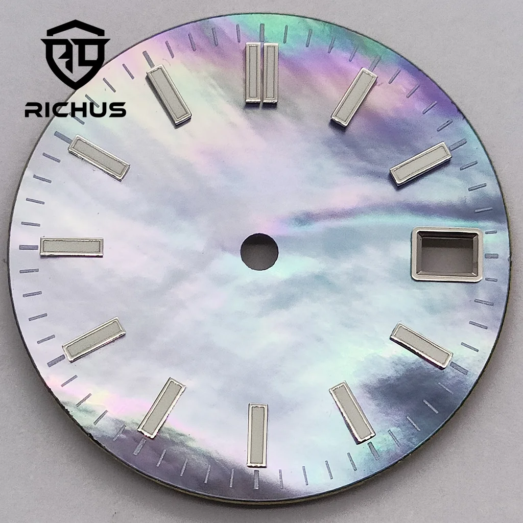 RICHUS Green Luminous Watch Dial 28.5mm Compatible with NH34 NH35 NH36 ETA2824 2836 Miyota8215-DG Movement Watch Accessories