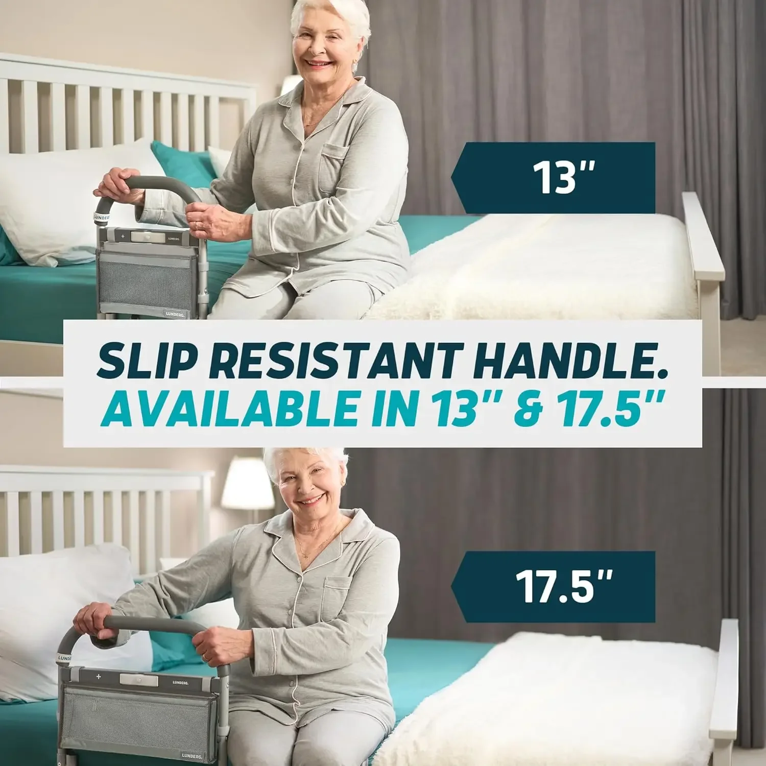 Bed Rails for Elderly Adults Safety  Large  with Motion Light & Storage Pocket  Railings for Seniors & Surgery Patients  The