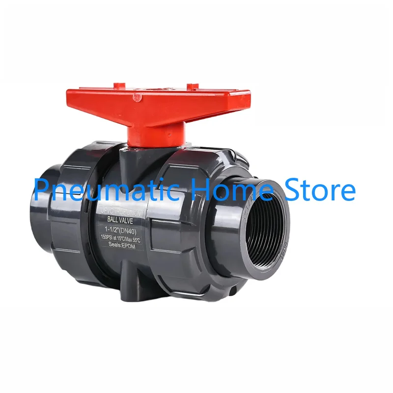 1PC I.D 20~63mm UPVC Union Ball Valve PVC Pipe Double Valve Plastic Double Union Water Valve Inner Wire Water Pipe Switch