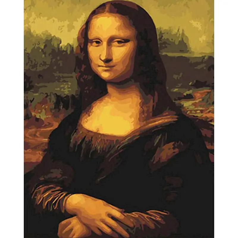 Mona Lisa Figure Painting By Number On Canvas For Adults With Frame DIY Craft Kits For Drawing Coloring By Number Home Decor Art