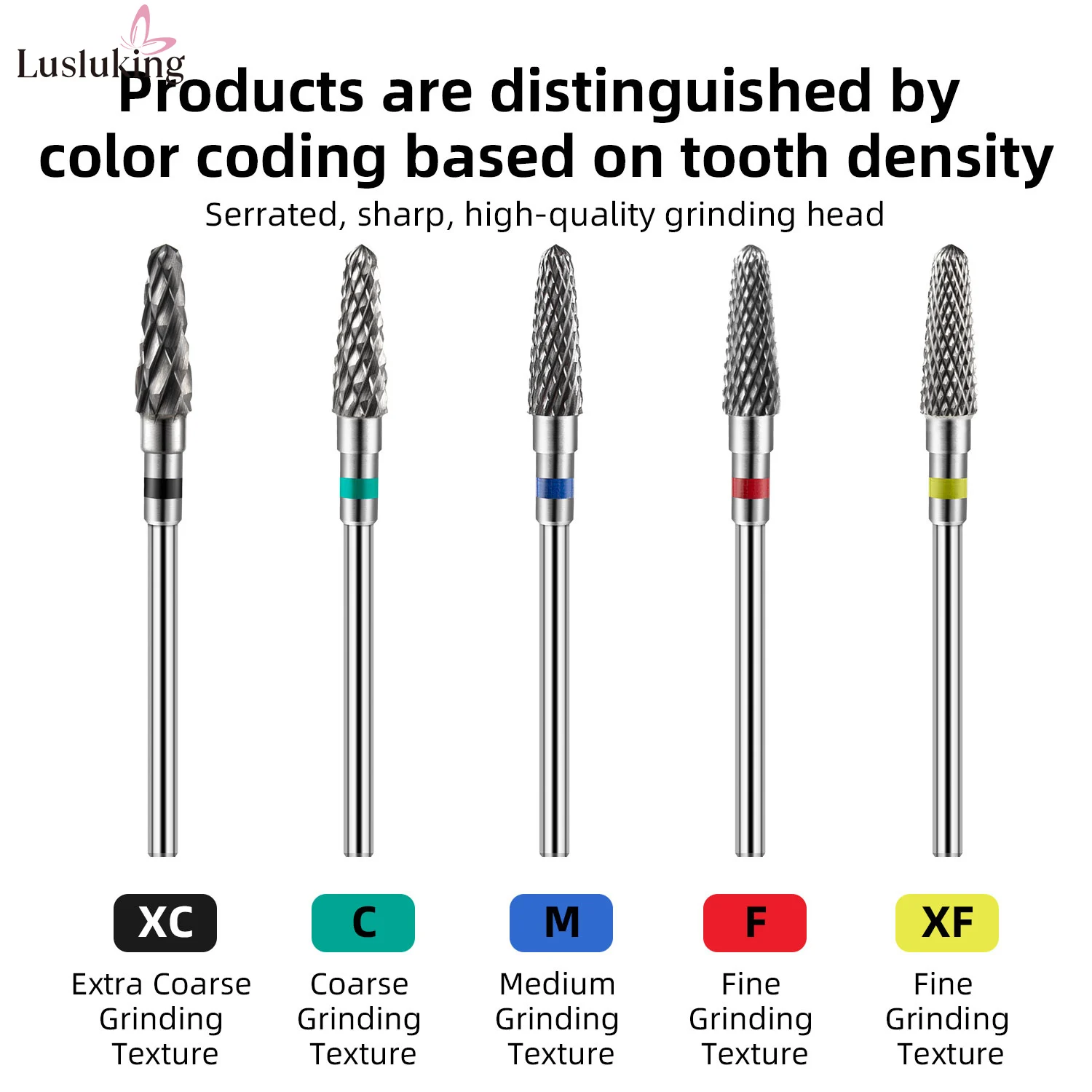 전동 드릴용 텅스텐 카바이드 네일 드릴 비트 5개, 3/32인치 샹크 밀링 커터, 네일 드릴 액세서리 비트, 젤 제거용