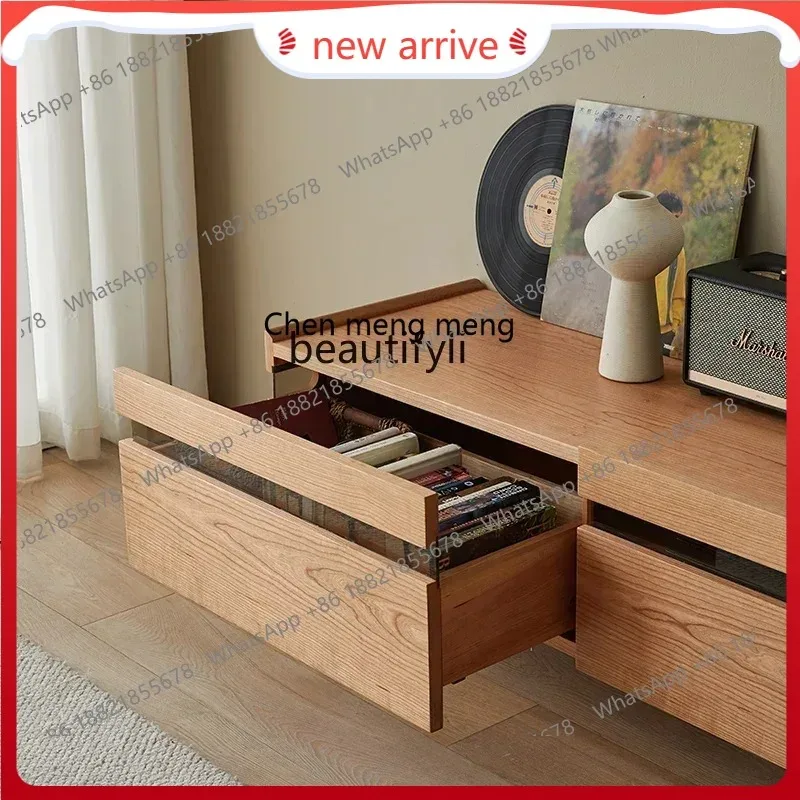 SS new style Moonlight TV cabinet, solid wood stainle steel legs suspended, cherry wood retro audio and video cabinetss 7486