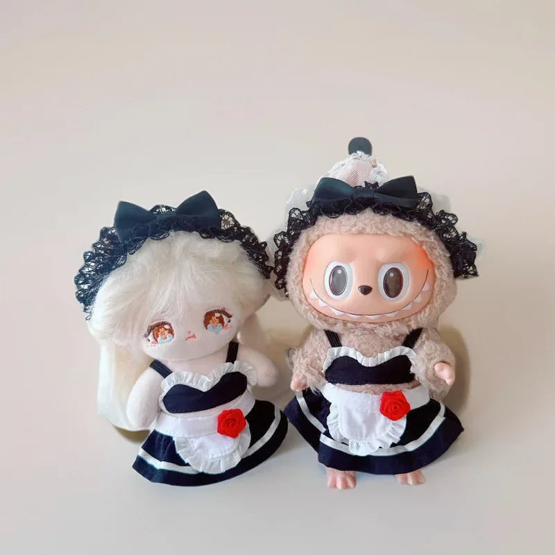 

10cm Doll Clothes 17cm Labubu Doll's Clothes Monster Outfit Accessories Clothing DIY Kids Gift Sweet Maid High-quality Dress