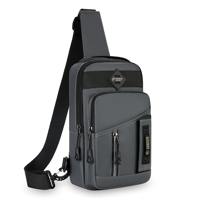 Men's Outdoor Chest Bag - Stylish Nylon Crossbody Bag  Casual Multi-Functional Sports Sling Bag