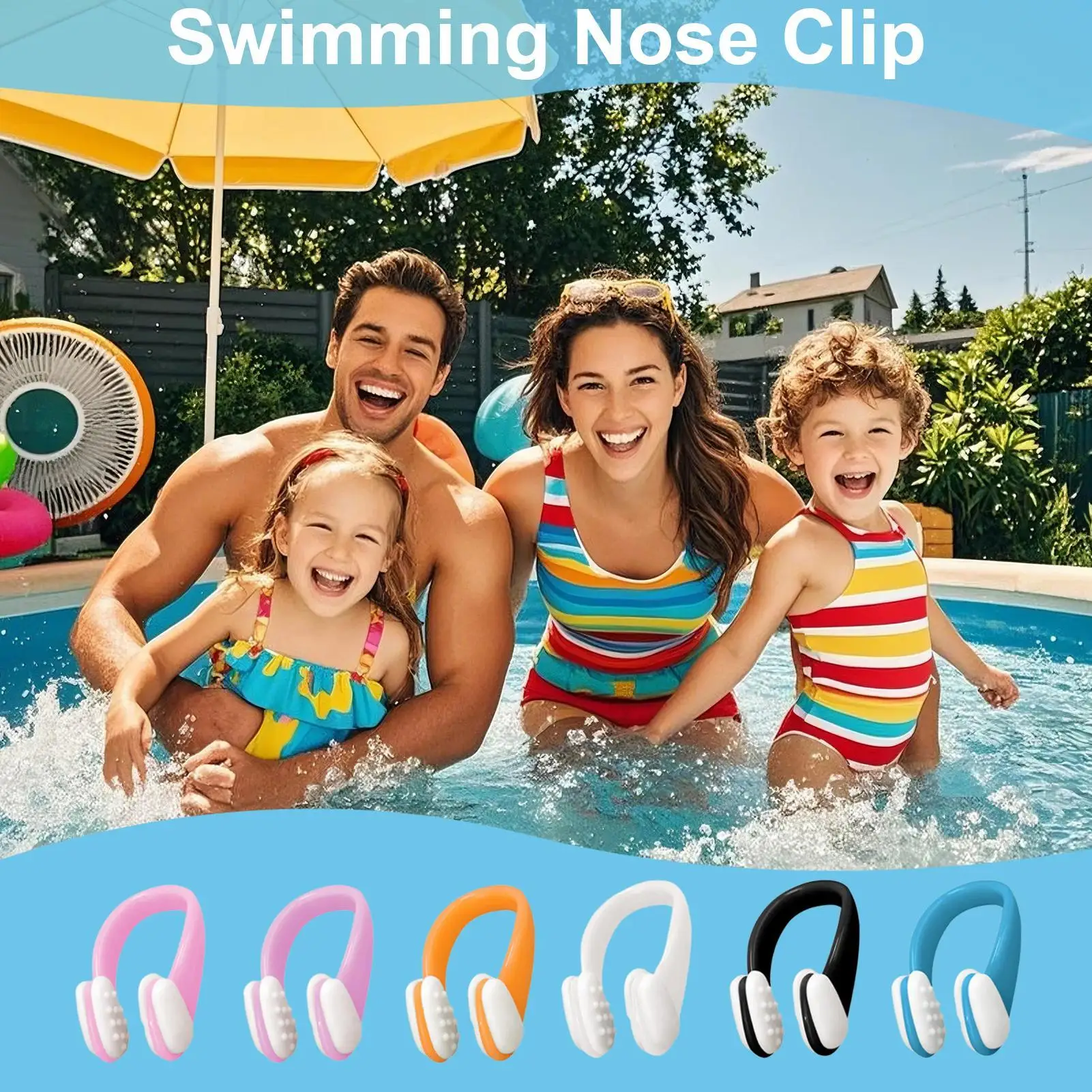 

Swimming Nose Clip Silicone Swim Nose Clip 6 Pieces Silicone Plug Safe Protector for Adults Freediving Competition Women Water