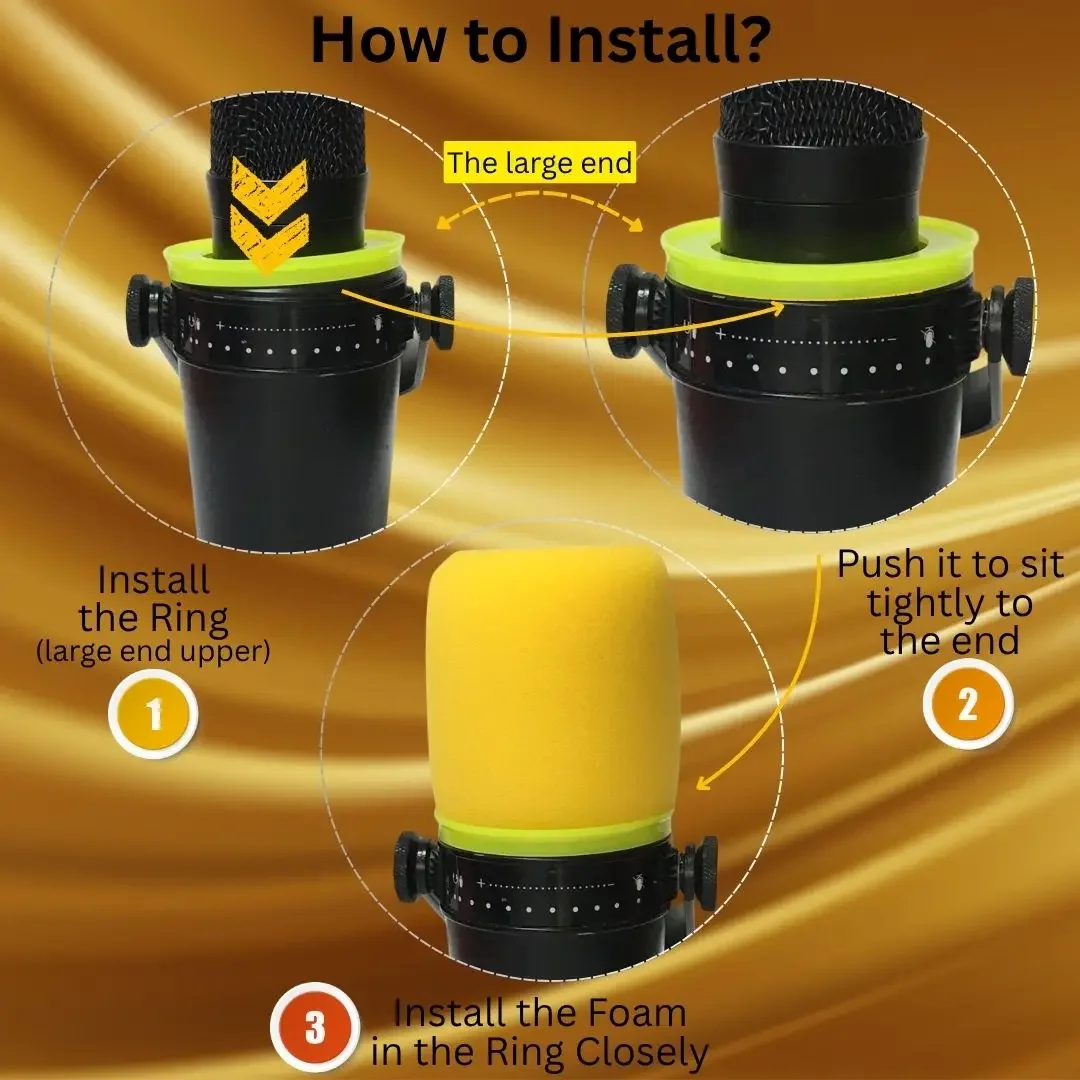Premium Yellow MV7 Microphone Foam Windscreen Replacement Windshield for MV7 MV7+  MV7i and MV7x Microphone Models