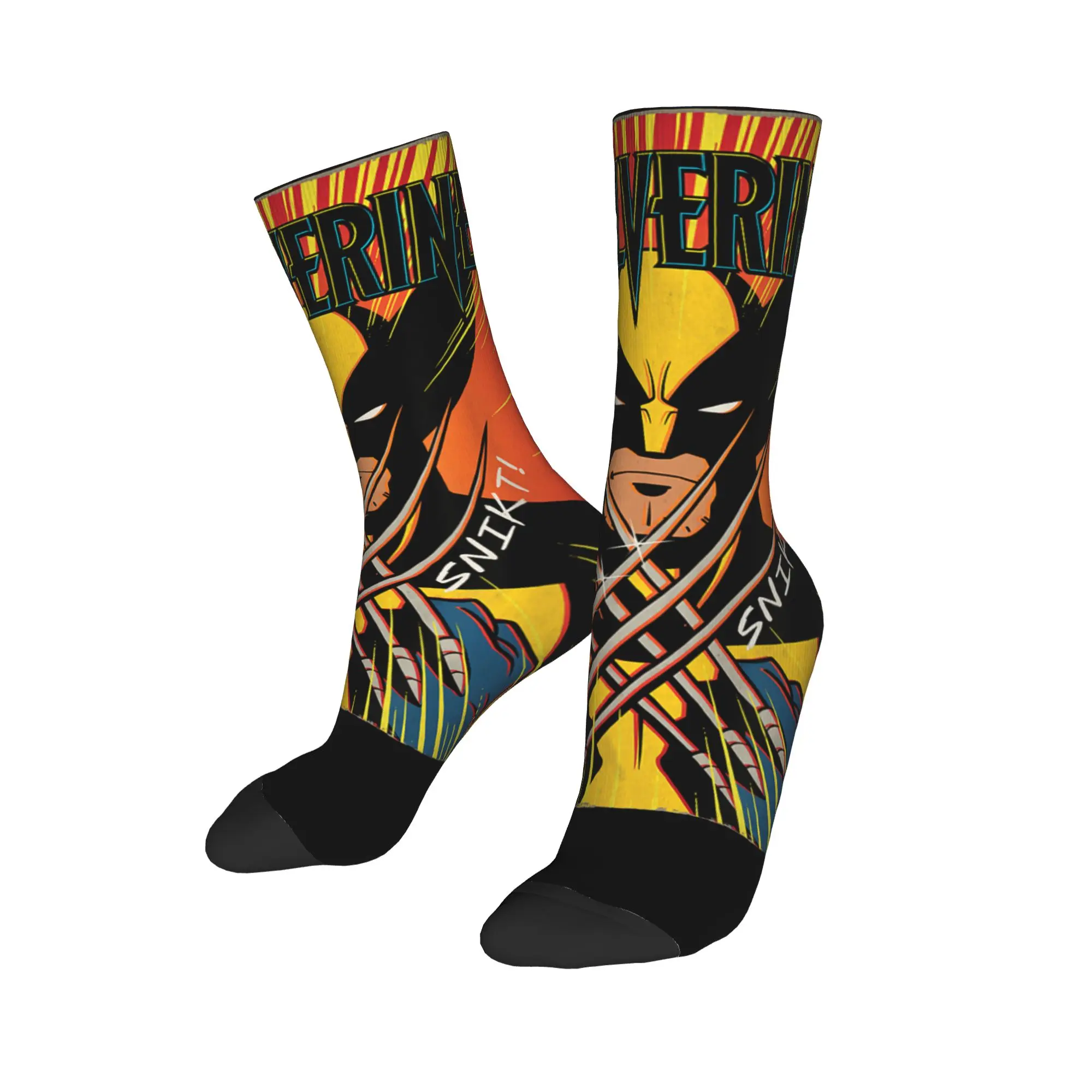 AliExpress Potdemiel X Men 97 Wolverine Claws Snikt Retro Socks  Non-Slip Stockings Adults Men Breathable Cycling Socks Autumn Kawaii Design Socks