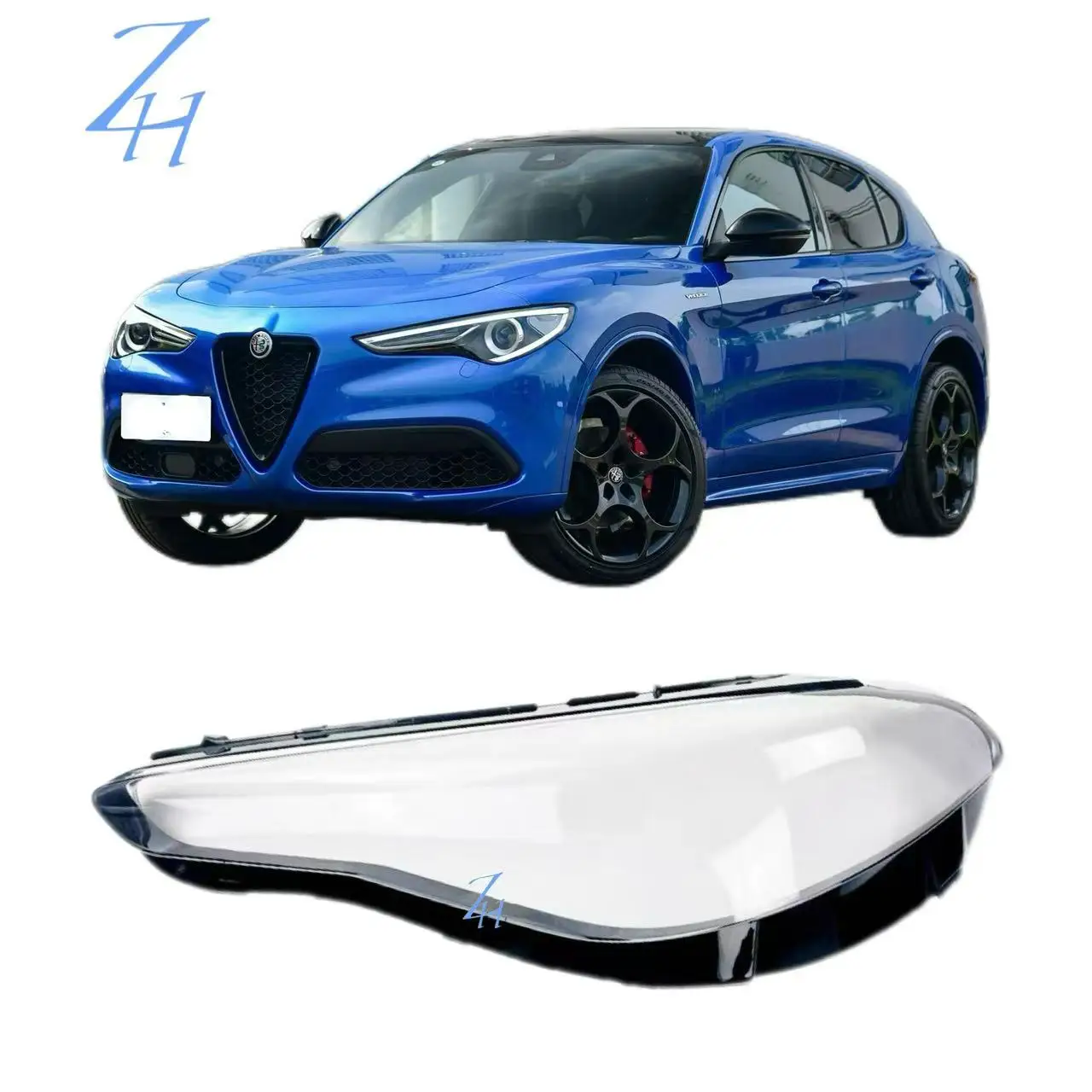 For2016-2022 Alfa Romeo Stelvio lamp shade Car headlights Glass lamp shade front headlight light face