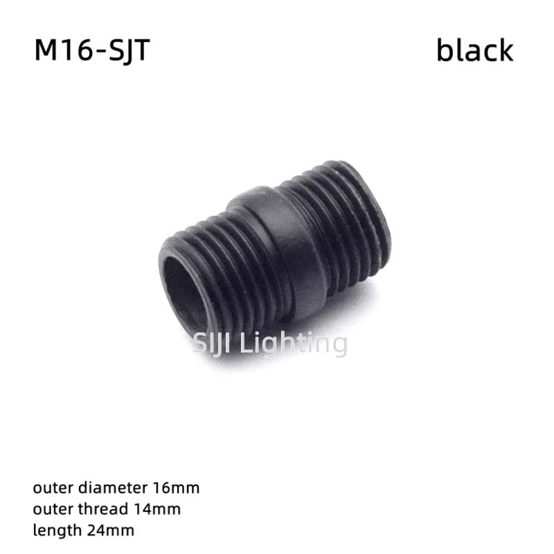 โคมไฟ M25สีขาวเชื่อมต่อท่อ M19อะแดปเตอร์ท่อเกลียวอะแดปเตอร์ด้าย M16ฐานโคมไฟเหล็กสีดำอุปกรณ์ให้แสงสว่าง