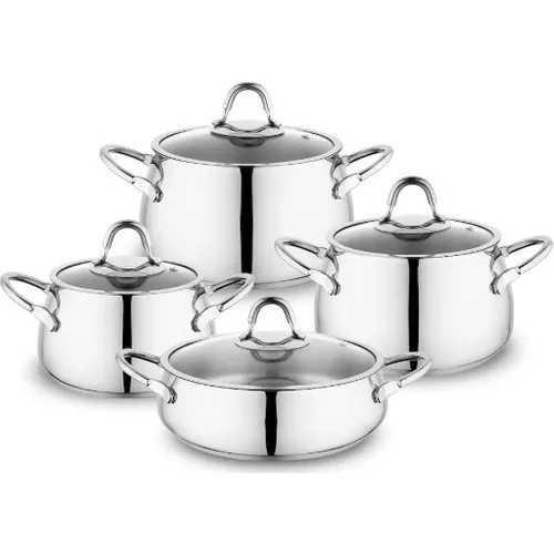 Trendy 8 Piece Steel Cookware Set Inox