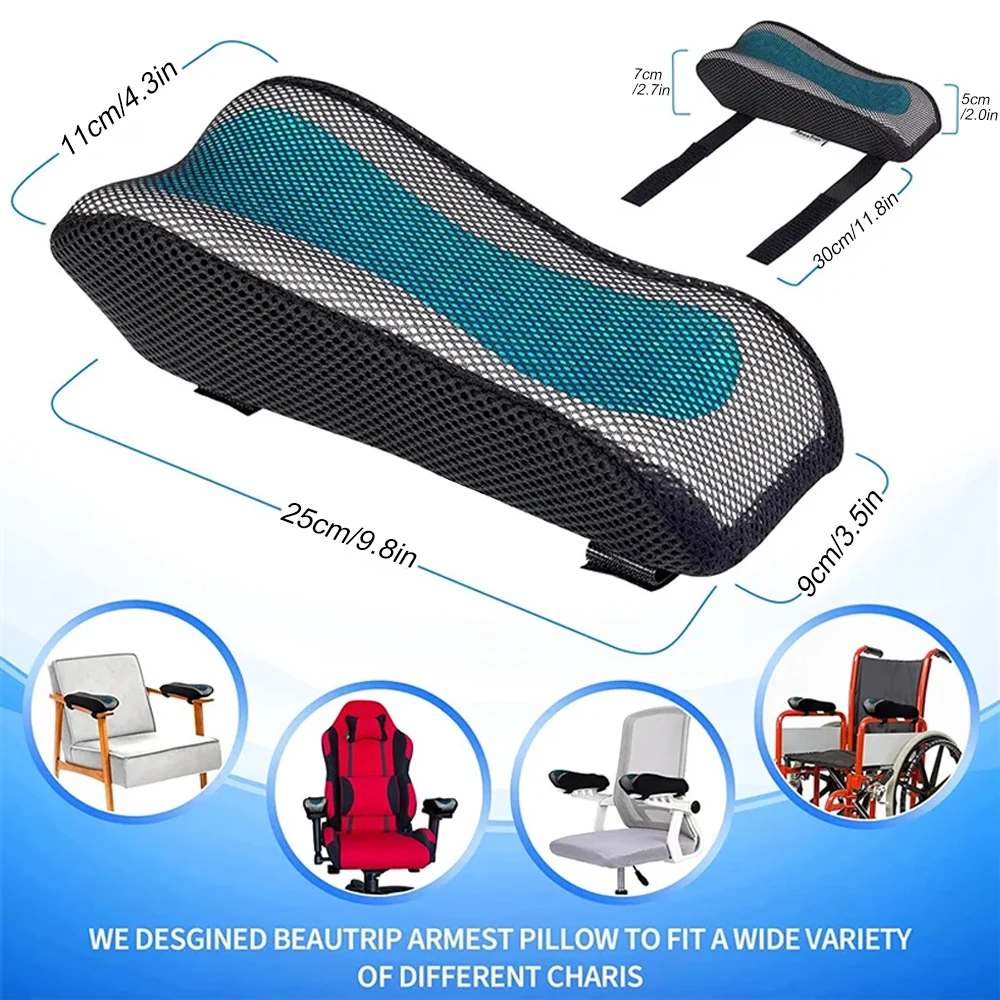 Office Game Chair Armrest Pad Elbow Pillow Comfortable Support Cushion Memory Foam Inner Core Sofa Cushion for Home Armrest Mat