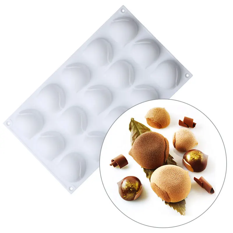 15 Cavity Hazelnut Silicone Mold 3D Chestnut Mousse Mold Acorn Chocolate Mold Bakeware Mold Cake Decorating Tools