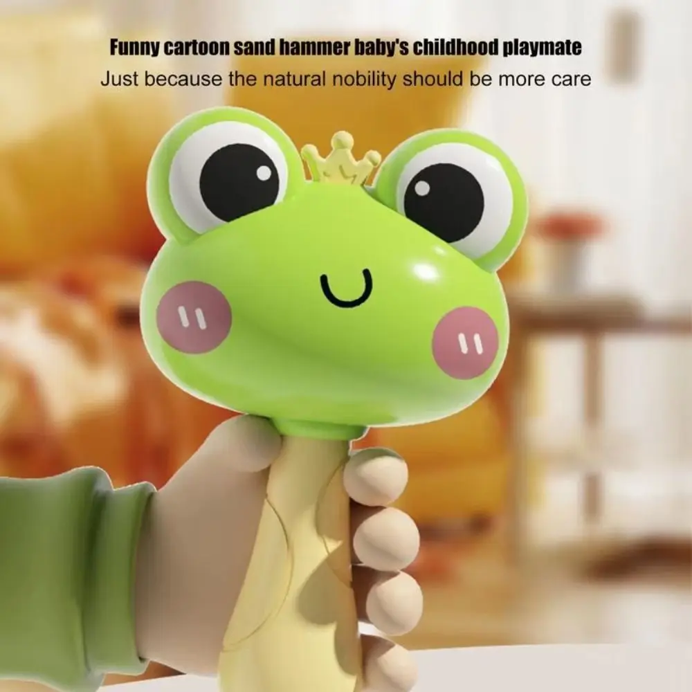 Simpatico martello da sabbia in plastica a forma di rana per bambini, strumento interattivo morbido, martello da sabbia portatile a forma di anatra per bambini piccoli