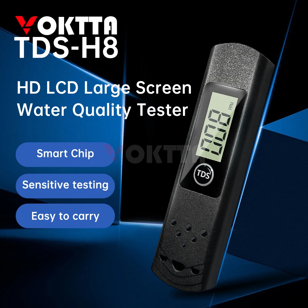 Water Quality Detector Tds-H8 Portable TDS Water Quality Detection Pen Lcd Screen Low Power Consumption Water Quality Detector