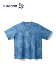 SIMWOOD High Standard Series 2024 Super Loose 270gsm Dark Washed Tie Dyed T-shirts Men Plus Size Tops