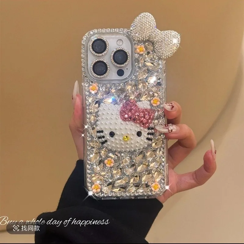 

Новый чехол для мобильного телефона с мультяшной анимацией Hello Kitty, подходит для 15proMax, модный 14proMax 13p, полный инклюзионный 12, защита от падения 11