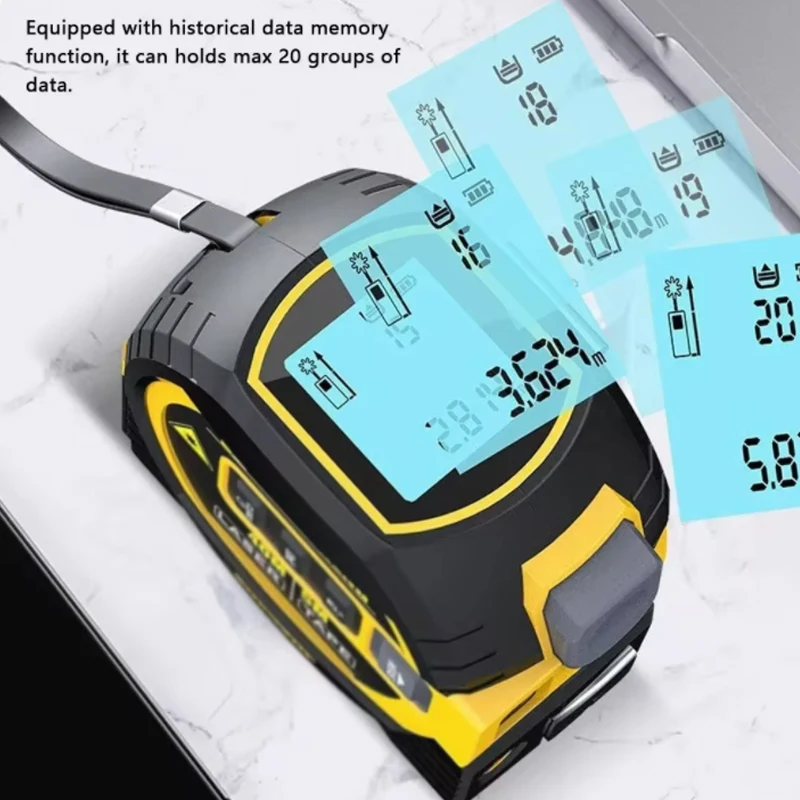 3-in-1 backlight rangefinder Building measuring device 5M tape liquid crystal display laser rangefinder