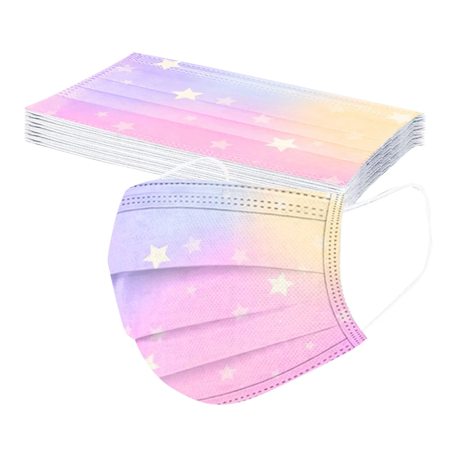 Children Gradient Star Printed Three-Layer Outdoor Dust-Proof Disposable Mask 50PCS