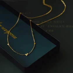 New Heart Pendant Necklace for Women Luxury Gold Color Tassel Charm Modern Party Wedding Daily Stainless Steel Jewelry