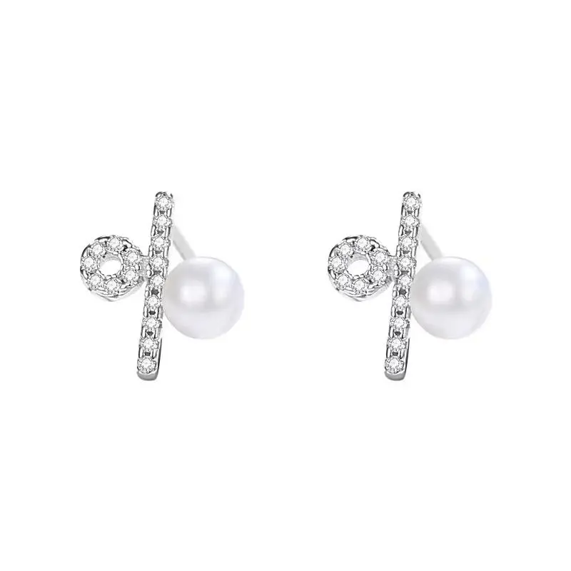 

Wholesale S925 Sterling Silver Earrings Mount Findings Settings Base Mounting Parts Accessory for 6-7mm Pearls 5 pairs/lot