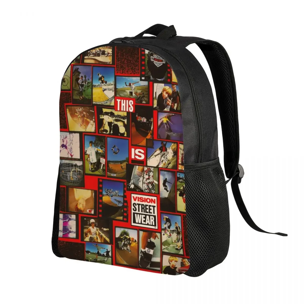 Custom Cool Vision Street Wear Retro Backpack for Men Women Waterproof College School Bag Printing Bookbag