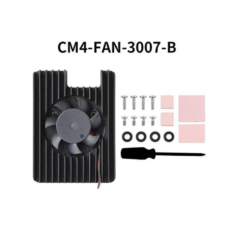 Raspberry Pi CM4 Cooling Fan - Aluminum Alloy with PWM Speed Control, Thermal Paste & Tools Included