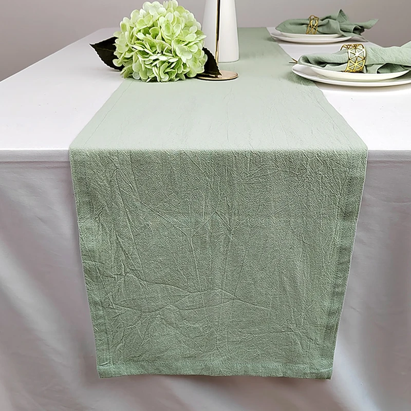 

Solid Colour 100% Cotton Table Runner Event Party Supplies Simple Elegant Fabric Decor Placemat for Holiday Wedding Christmas