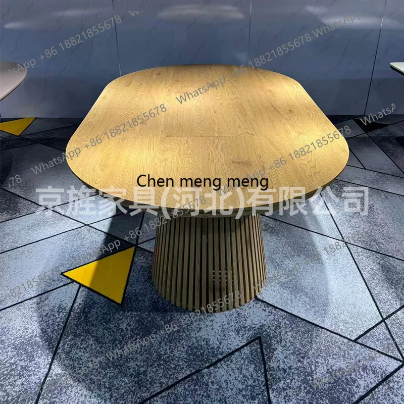 

New arrive Medieval dining table French designer retro creative board negotiation table office oval workbench