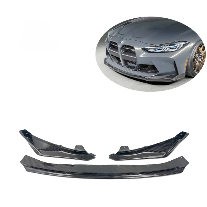 G80 M3 VOR style Carbon Fiber Front Bumper Chin Lip Spoiler For BMW   G82 G83 M4 2022 3-PC