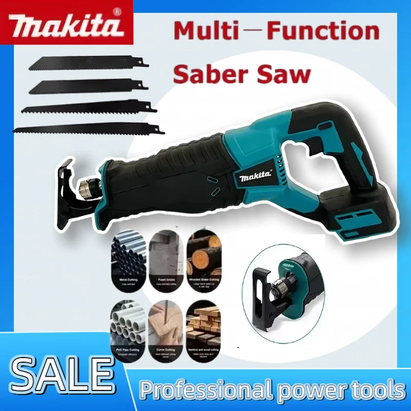 

Makita Brushless Reciprocating Saw Reciprocating Saw Portable With 4pcs Saw Blades For Makita 18V Battery Cordless Power Tools