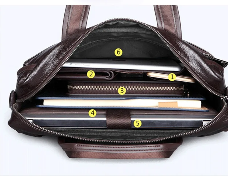 Nesitu กาแฟสีดํา A4 Top Grain ของแท้หนัง 14 ''แล็ปท็อป Executive กระเป๋าเอกสารผู้ชาย Portfolio ธุรกิจ Messenger กระเป๋า M6029