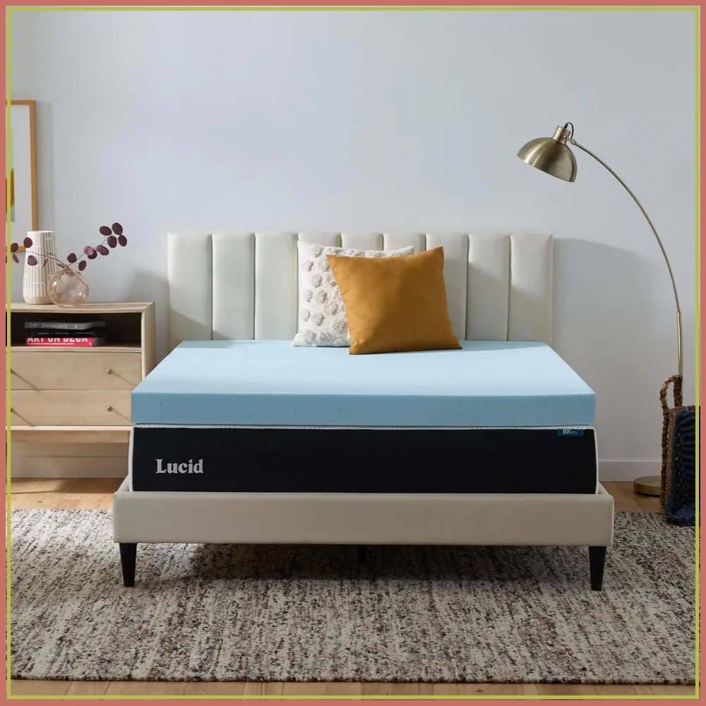 

4 Inch Gel Infused Memory Foam Mattress Topper Queen Size Cooling Ventilated CertiPUR