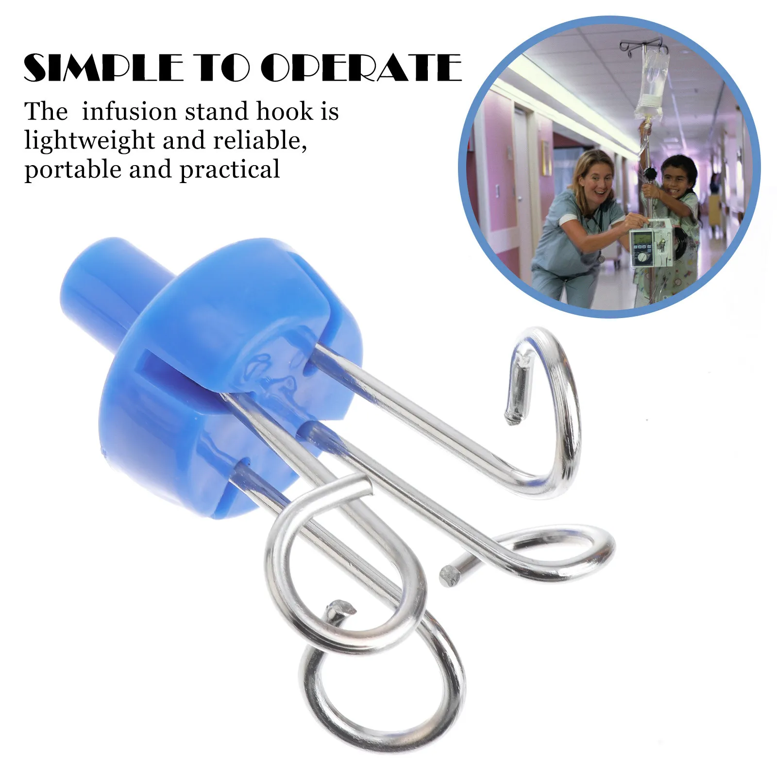 Stainless Steel Infusion Rack Hook Four Hooks Clinic Hospital Vertical Iv Pole Hanging Accessory Infusion Rack Hanger