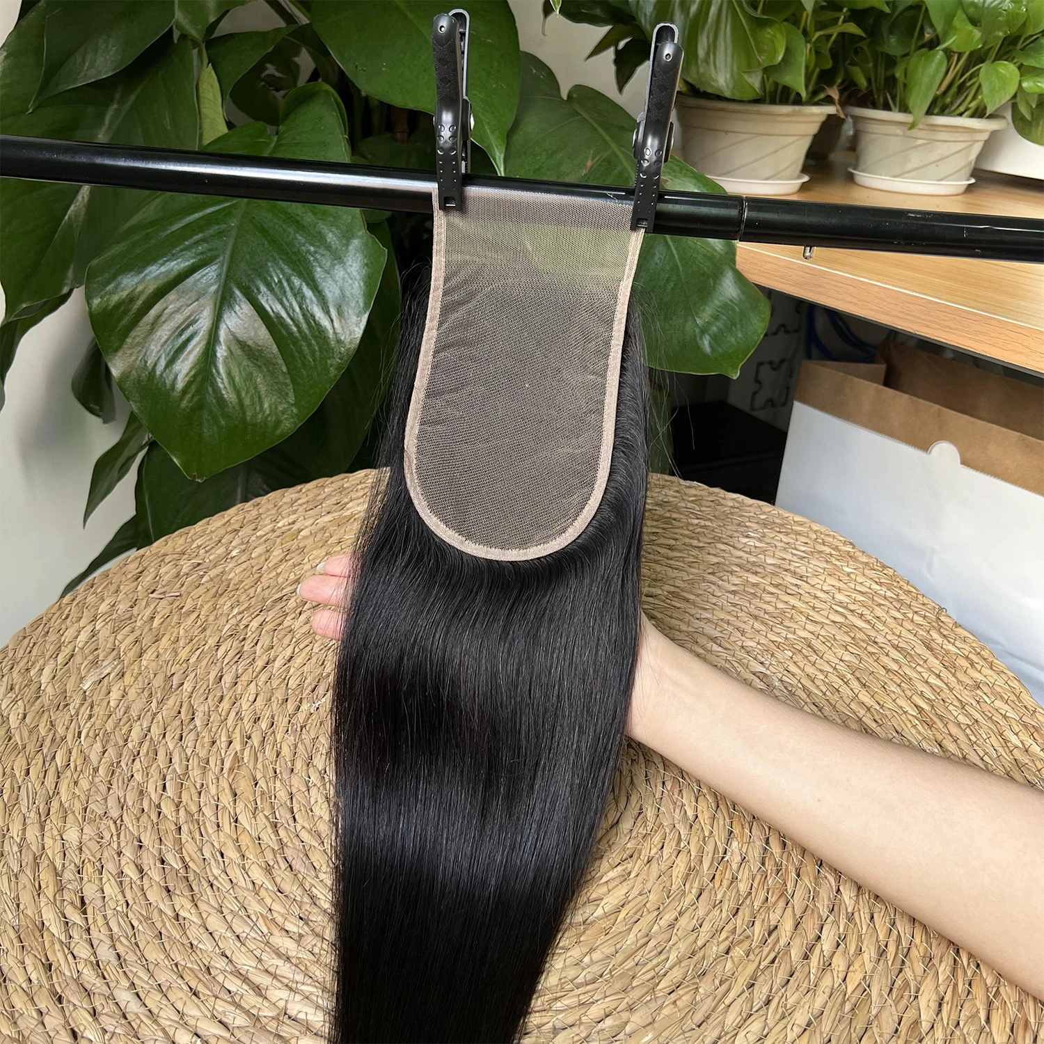 SWANEE Straight Hair 4x6 Transparent Invisible Lace Frontal Closure Indian Hair Pre Plucked 100% Human Hair Lace Frontal Closure