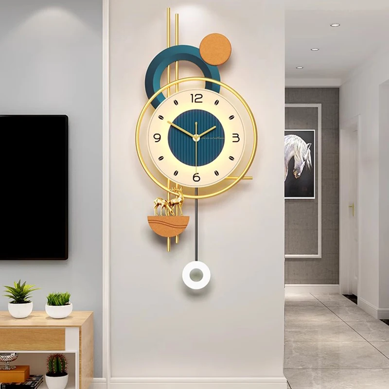 large luxury wall clocks led living room art mural aesthetic wall watch silent Restaurant Nordic relogio de parede home design