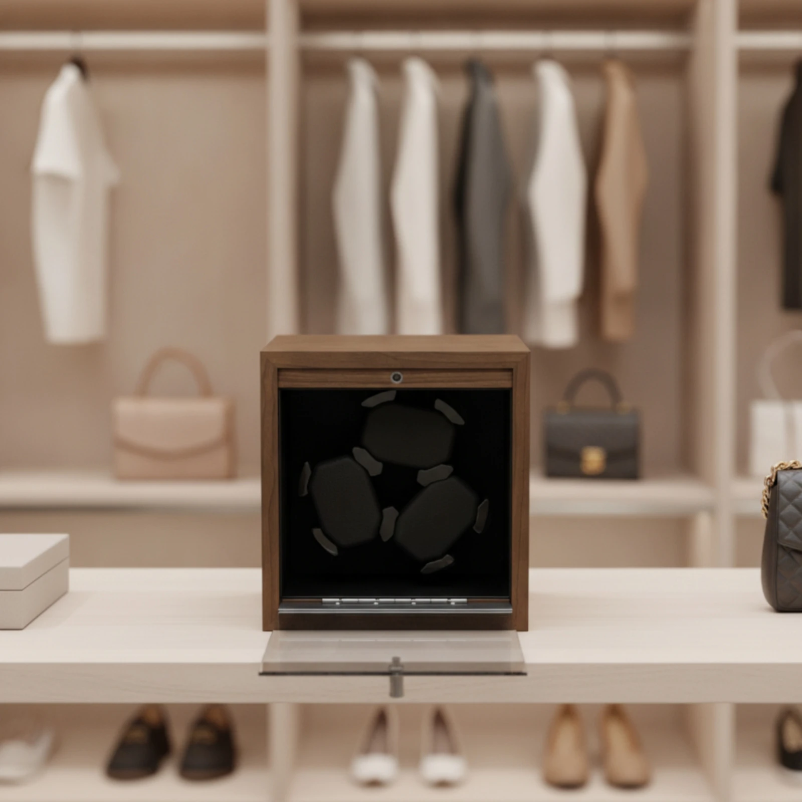 Watch Winder Box Tabletop Automatic Watch Winder Display Case USB-Powered Quiet for Dresser, Bedroom