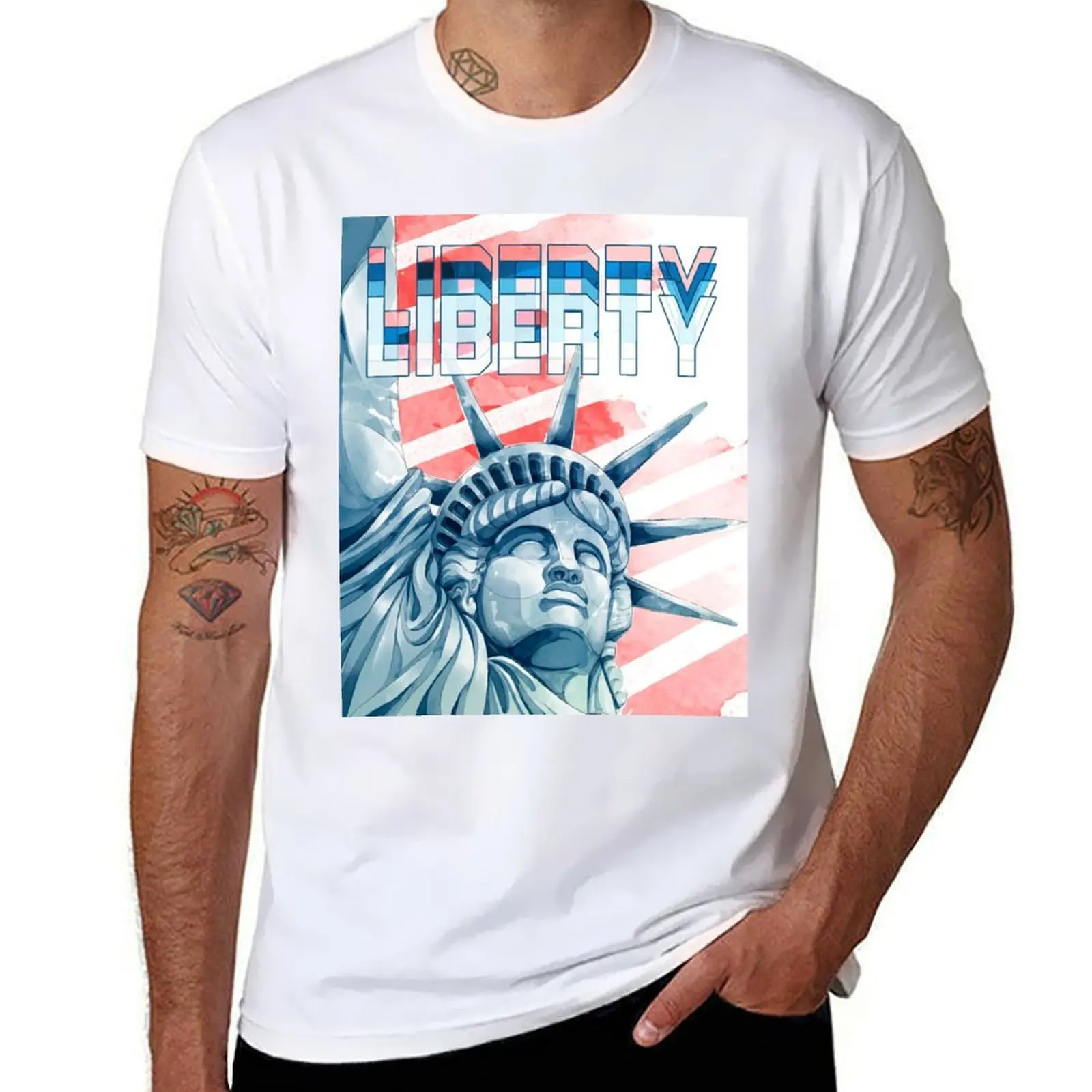 

Statue Of Liberty T-Shirt man t shirts high quality luxury brand mens graphic t shirts funny t shirts cotton T-Shirt
